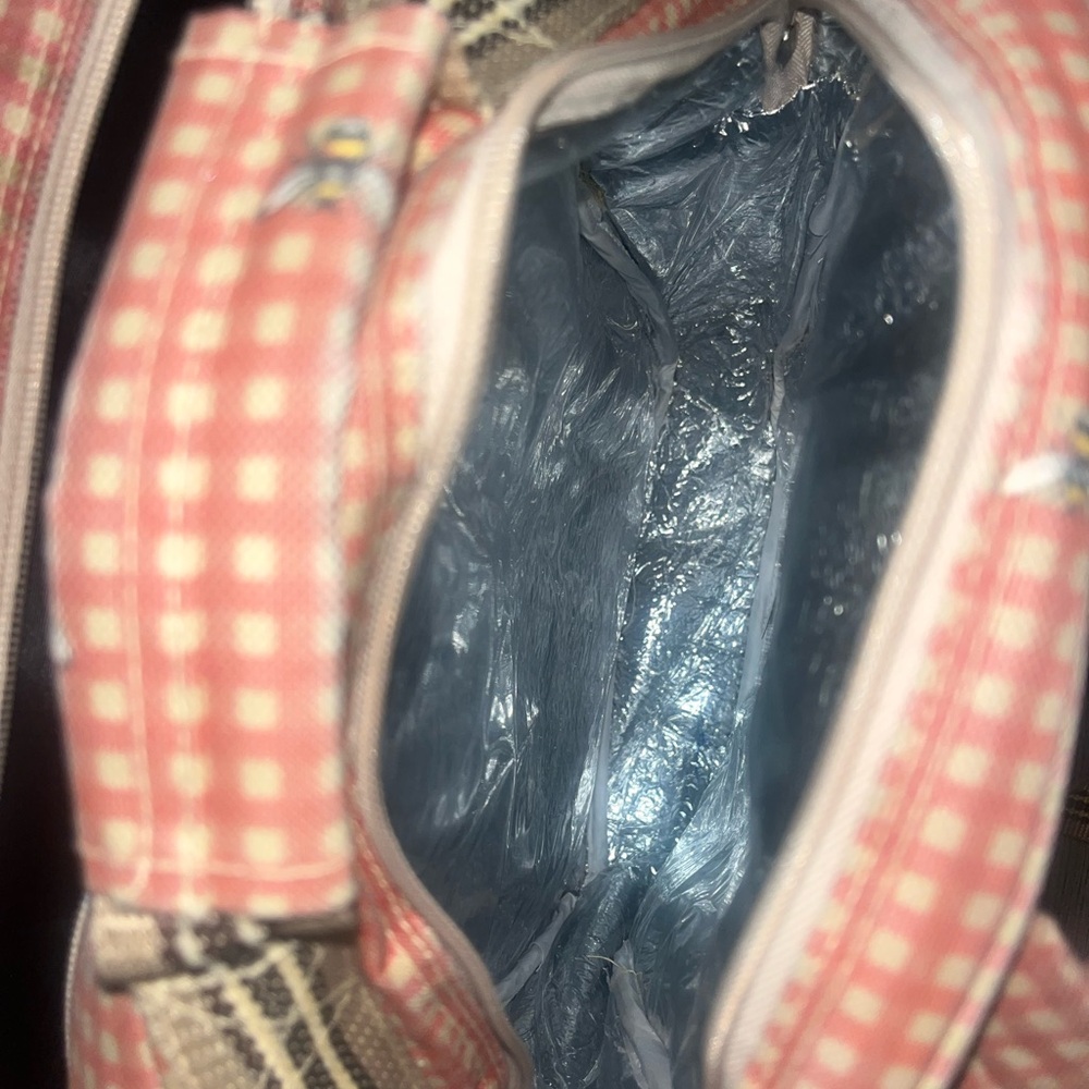 Pink Gingham Backpack With Floral Pattern - image 4